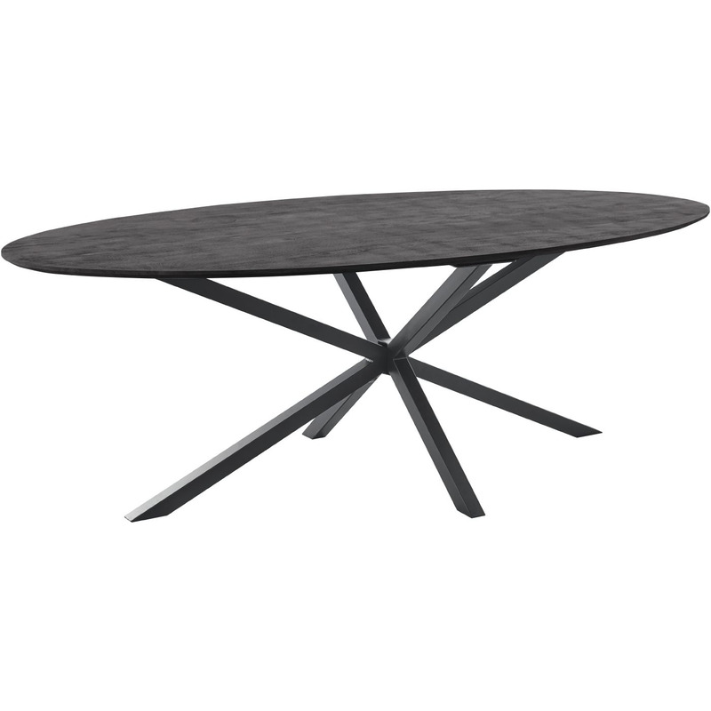 Eettafel Piastra ovaal 230x115 mango zwart