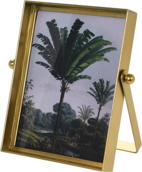 het dossier magnetron Dhr Fotolijst Palm goud metaal, 16x4x19 cm