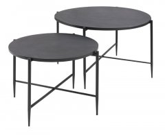 Salontafel set Pilunio zwart, Ø84 cm