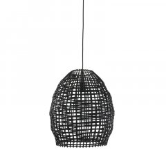 Hanglamp Orcia rotan zwart, Ø40 cm