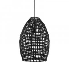 Hanglamp Orcia rotan zwart, Ø46 cm