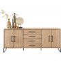 dressoir Piastra in mangohout naturel 78 x 188 x 40 cm