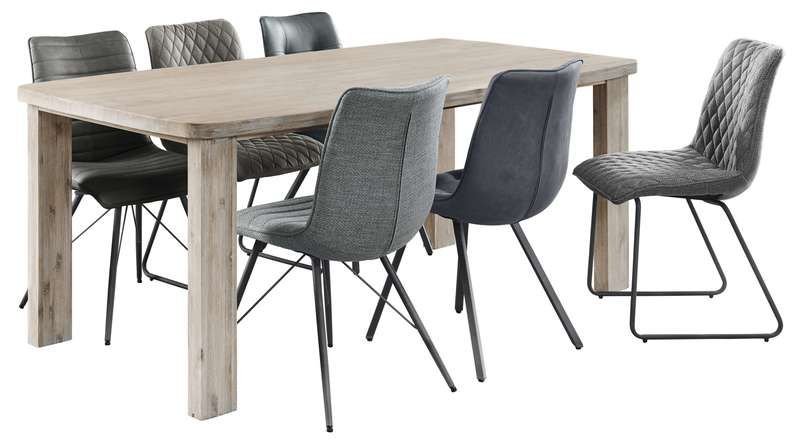 Eettafel Accardi 220 x 95/105 ice grey