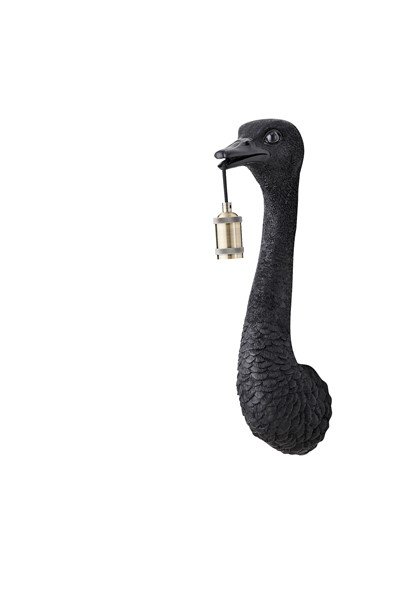 Wandlamp Mozzi ostrich mat zwart