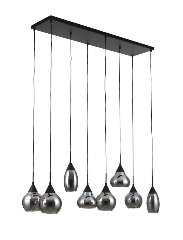 Hanglamp Lungo smoke glas, 120x30x120 cm