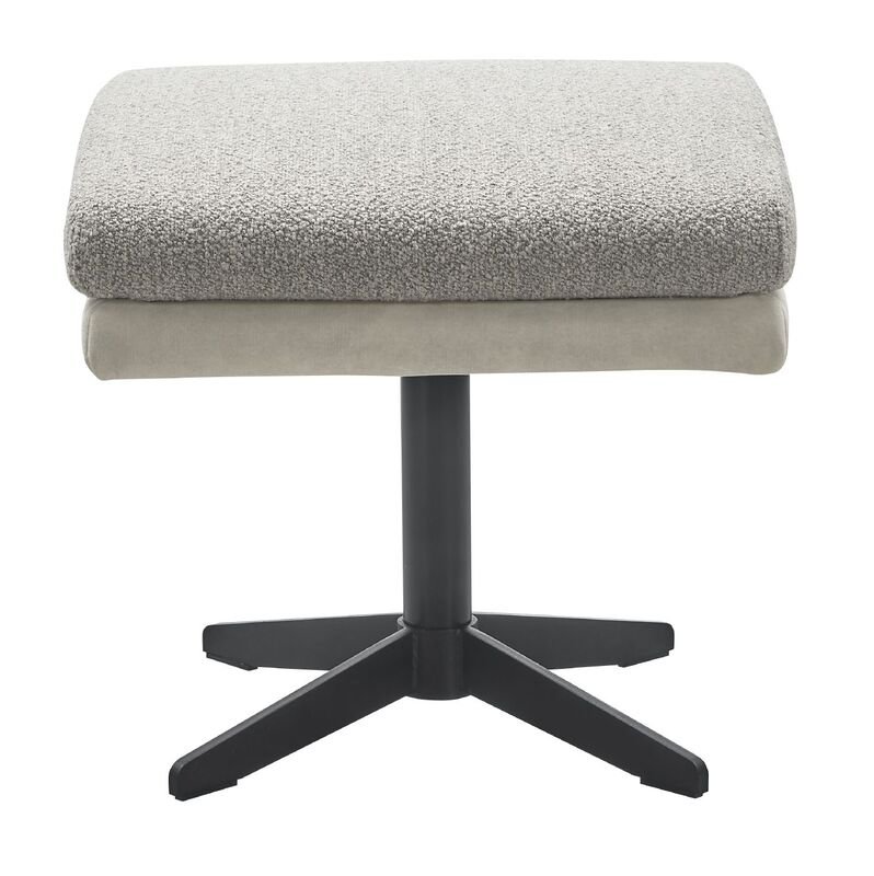 Hocker Malteno steel bouclé en oyster velvet, 50x48x45 cm