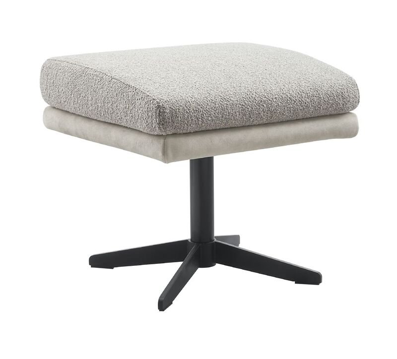 Hocker Malteno steel bouclé en oyster velvet, 50x48x45 cm