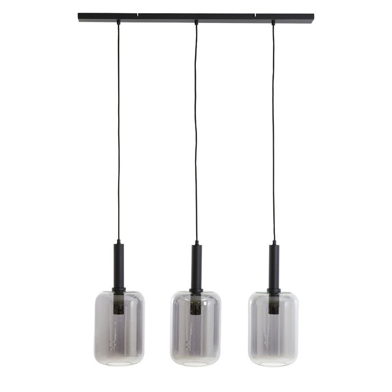 Hanglamp Peglio glas smoke zwart, 32x100x22 cm