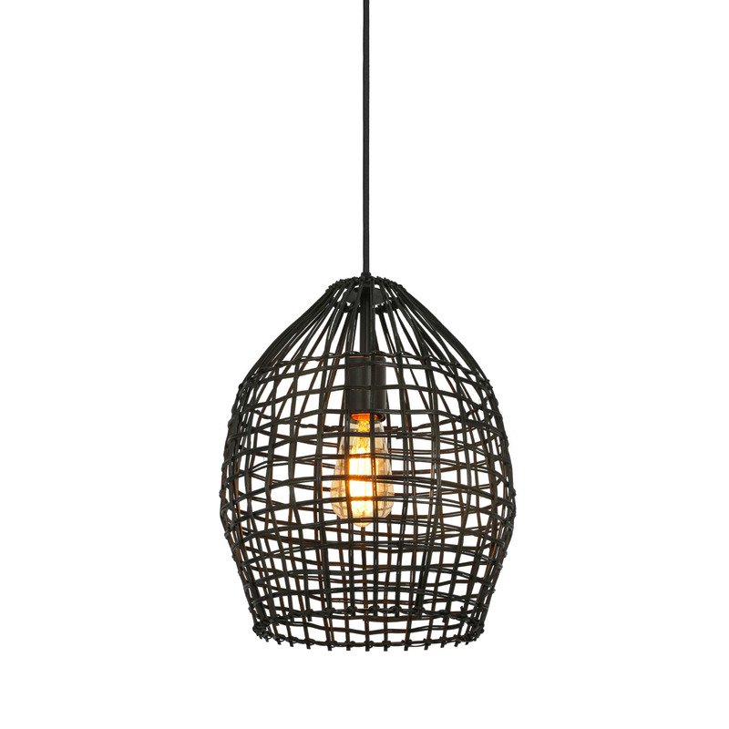 Hanglamp Orcia rotan zwart